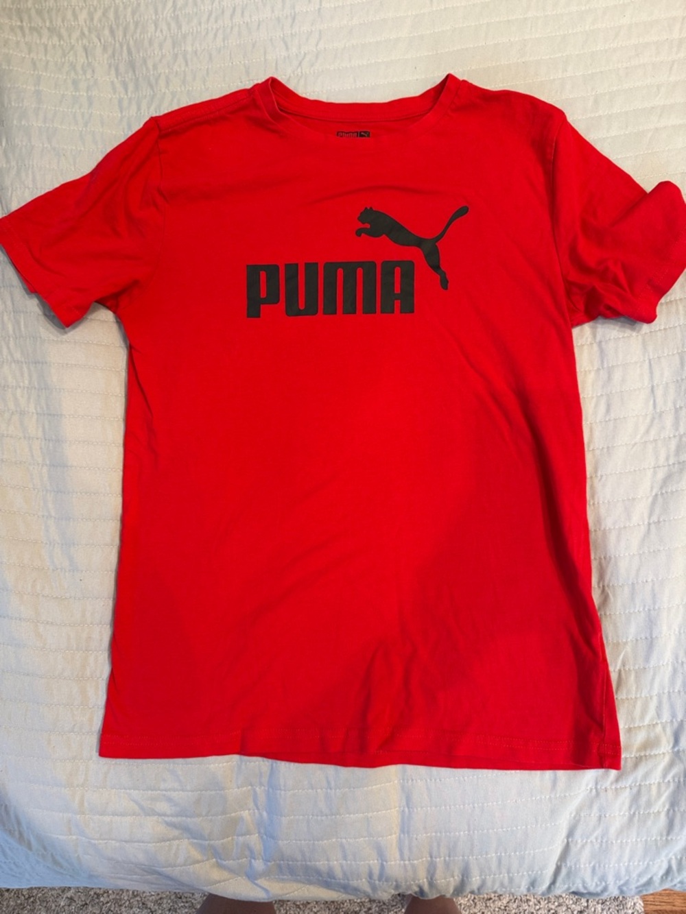 Puma Red Short Sleeve Tee with Black Logo
